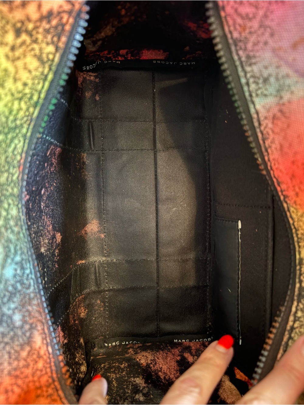 Medium Marc Jacobs Neon Rainbow Splatter The Tote Bag - Picture 8 of 9